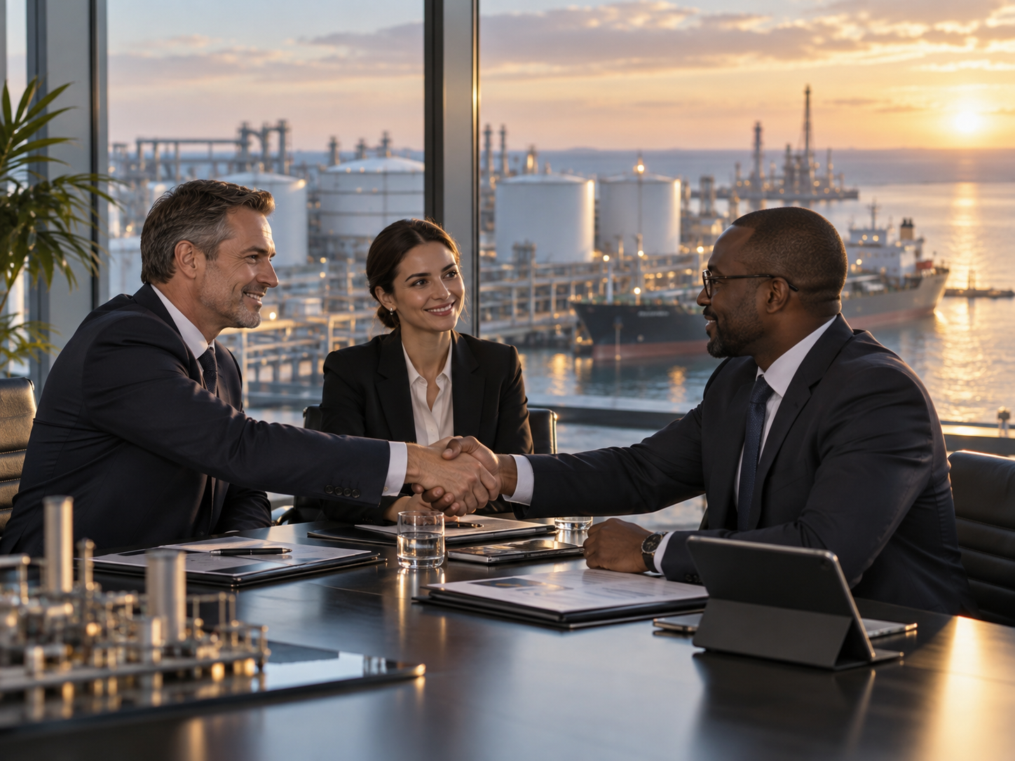 Negotiation meeting between energy sector partners